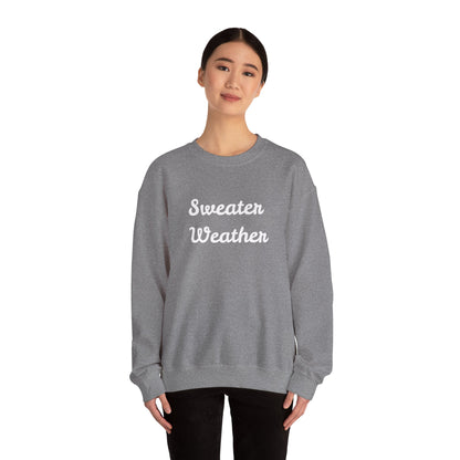 Fun Unisex Crewneck Sweatshirt,"Sweater Weather", Cute Unique Him/Her Gift, Novelty Present Christmas, Birthday, Any Occasion