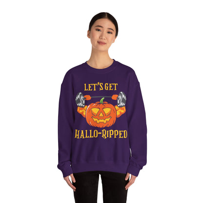 Let's Get Hallow-Ripped Gym Sweatshirt Funny Halloween Sweater Fitness Halloween Sweatshirt Boyfriend Gym Husband Halloween Pumpkin Sweater