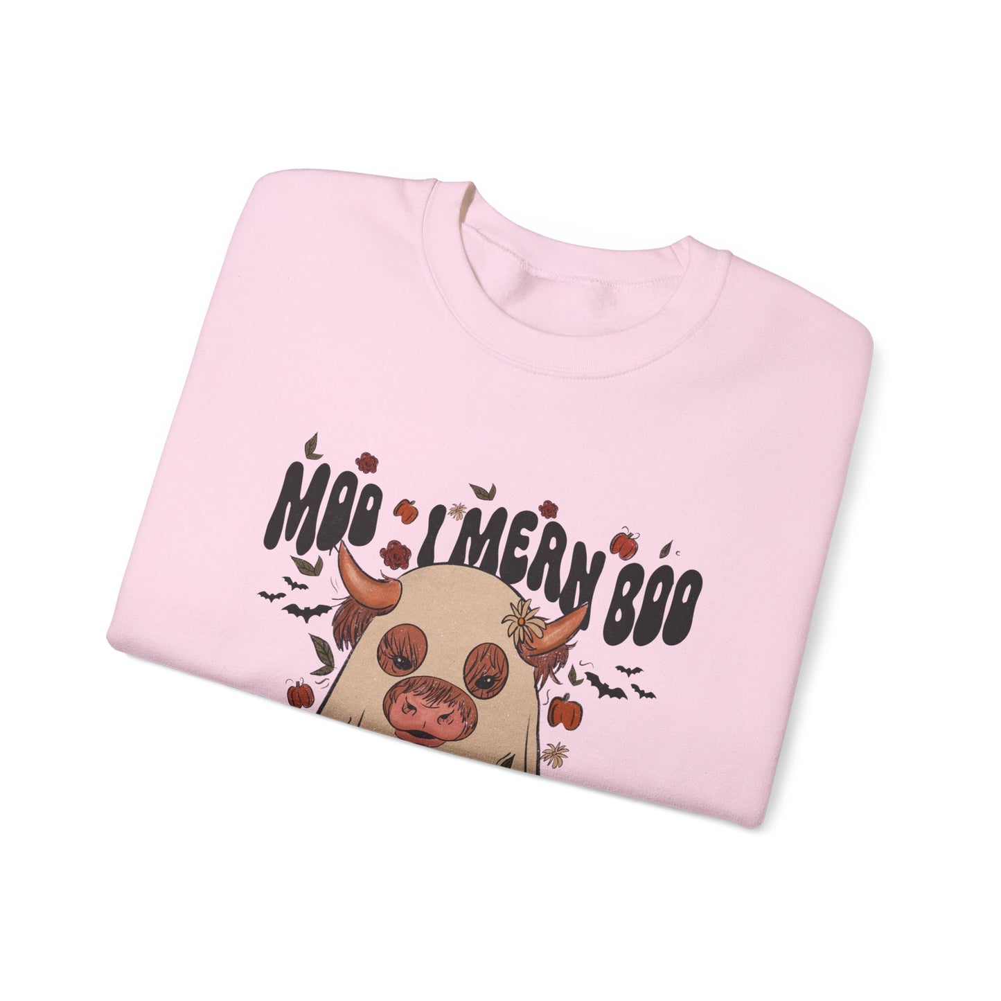 Moo... I Mean Boo Sweatshirt Halloween Highland Cow Sweat Happy Halloween Sweater Spooky Cow Sweatshirt Spooky Vibes Apparel Halloween Gift