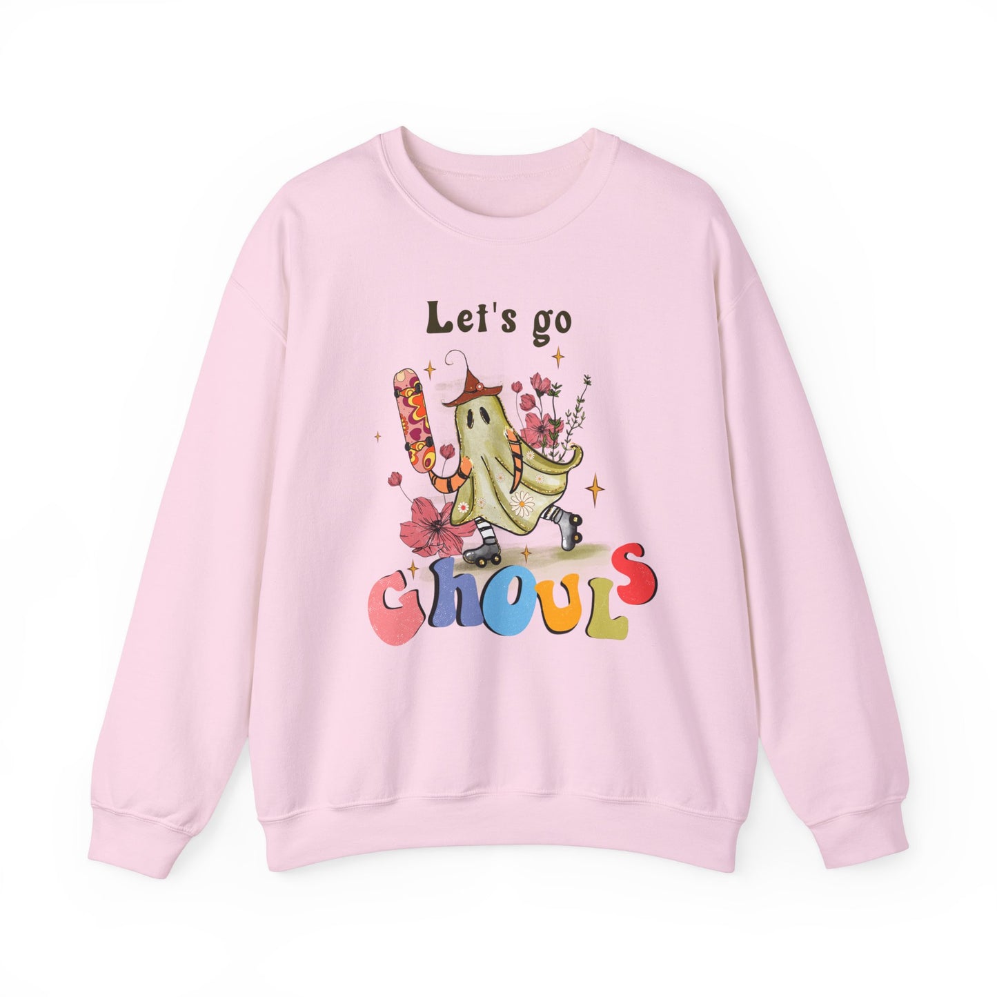 Lets Go Ghouls Sweatshirt Retro Halloween Sweater Funny Halloween Skater Ghost Sweatshirt Spooky Season Groovy Halloween Outfit Funky Women