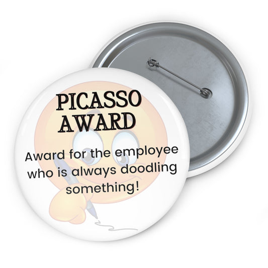 Funny Office Award Pin Button Picasso Award Pin Work Party Funny Coworkers Gift Funny Year End Office Pins Office Badges Employee Xmas Gift