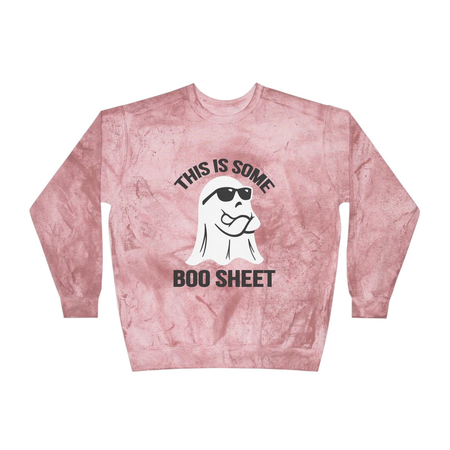 This Is Boo Sheet Sweatshirt Funny Halloween Sweater Retro Halloween Sweatshirt Spooky Season Sweater Hippie Halloween Color Blast Sweater