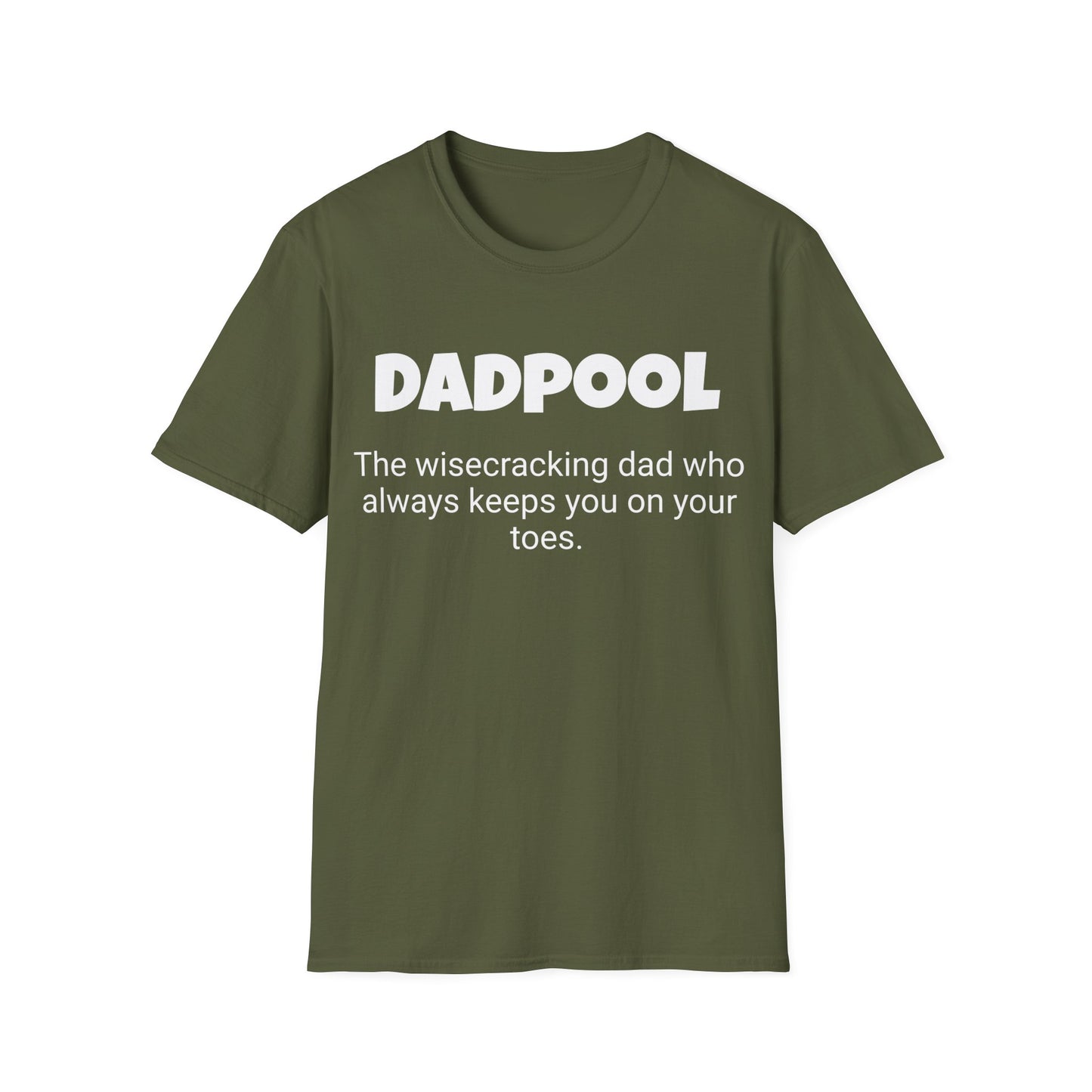 Funny Dad's Mens Softstyle T-shirt, "Dadpool", Father's Day Gift, Tee for Him, Adult Humorous Unique Novelty Apparel Present