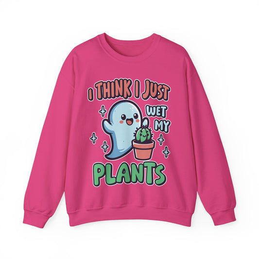 Funny Plant Lover Halloween Sweatshirt I Think I Wet My Plants Sweater Cute Ghost Plant Lover Pullover Sweater Cute Gardening Ghost Gift 2