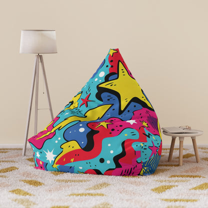 Retro Pop Art Bean Bag Chair Cover 1950s Aesthetic Home Decor 1960s Abstract Art Adults Bedroom Living Room Beanbag Teens Dorm Gaming Chair