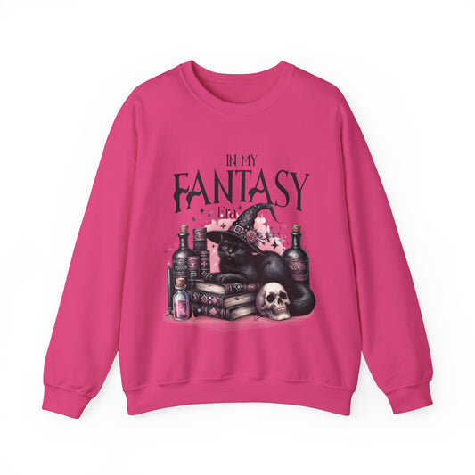 In My Fantasy Era Sweatshirt Unique Halloween Sweater Reading Fantasy Books Pullover Sweat Fantasy Lover Gift Magic Black Cat Sweater Witchy