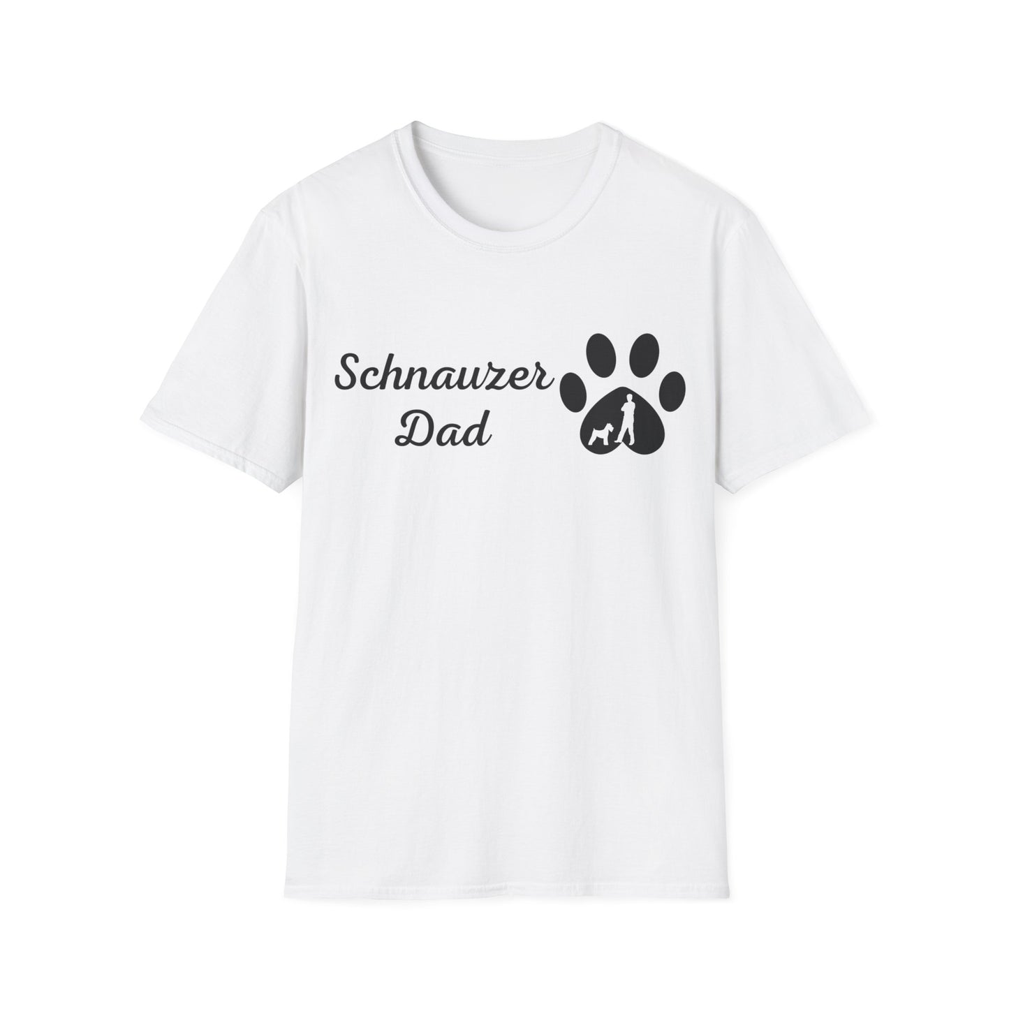 Doggy Dad's T-shirt, "Schnauzer Dad", Dog Father's Day Gift, Fur Papa, Unique Men's Apparel Novelty Pet Lover Tee Present