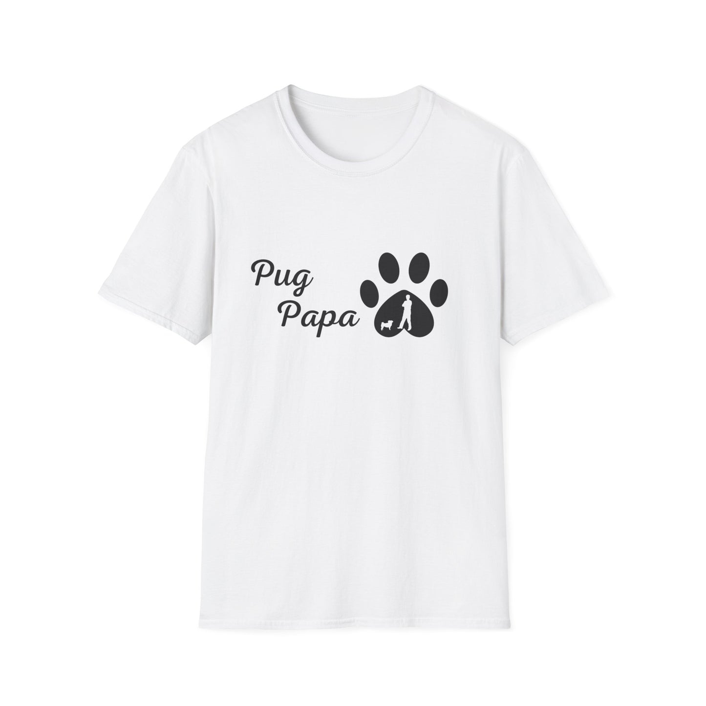 Doggy Dad's T-shirt, "Pug Papa", Dog Father's Day Gift, Fur Papa, Unique Men's Apparel Novelty Pet Lover Tee Present