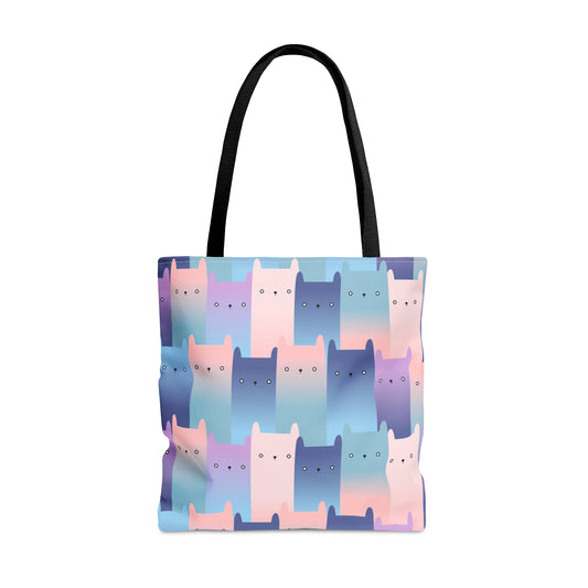 Cat Lovers Aesthetic Tote Bag Pastel Artistic Cartoon Cats Gift All Purpose Casual Shoulder Bag Unique Gift Idea for Cat Mom Feline Art Tote