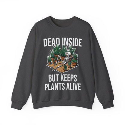 Dead Inside But Keeps Plants Alive Sweatshirt Garden Skeleton Halloween Pullover Sweater Funny Plant Lover Halloween Sweatshirt Plant Lover