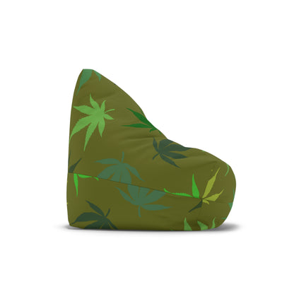 Weed Cannabis Gaming Bean Bag Chair Cover Greens Home Decor Marijuana Pot Leaves Games Beanbag Living Room Gift Adults Bedroom Man Cave