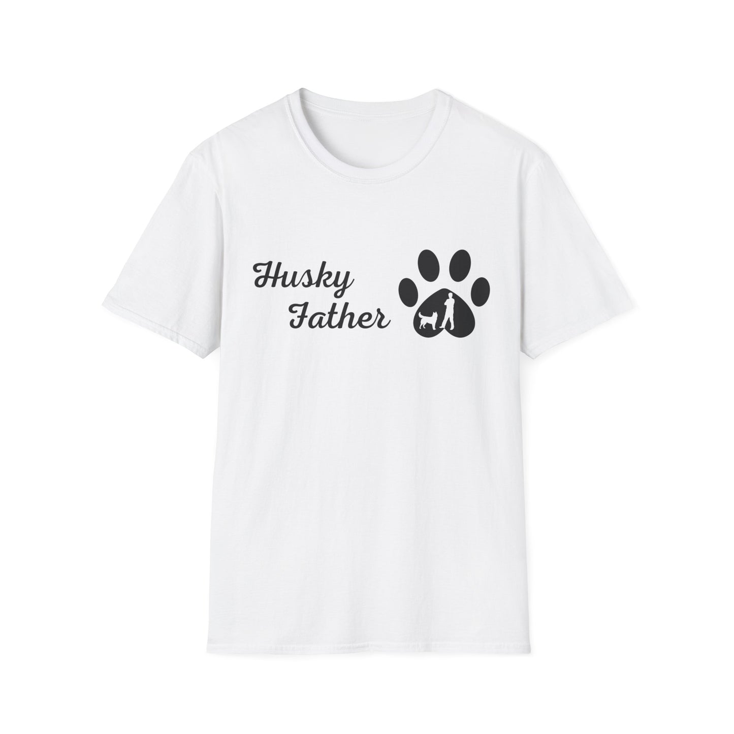 Doggy Dad's T-shirt, "Husky Father", Dog Father's Day Gift, Fur Papa, Unique Men's Apparel Novelty Pet Lover Tee Present