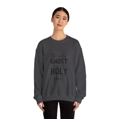 The Only Ghost I Know Is The Holy Ghost Sweatshirt Funny Christian Sweatshirt Funny Halloween Sweater Halloween Gift Cute Holy Ghost Joke