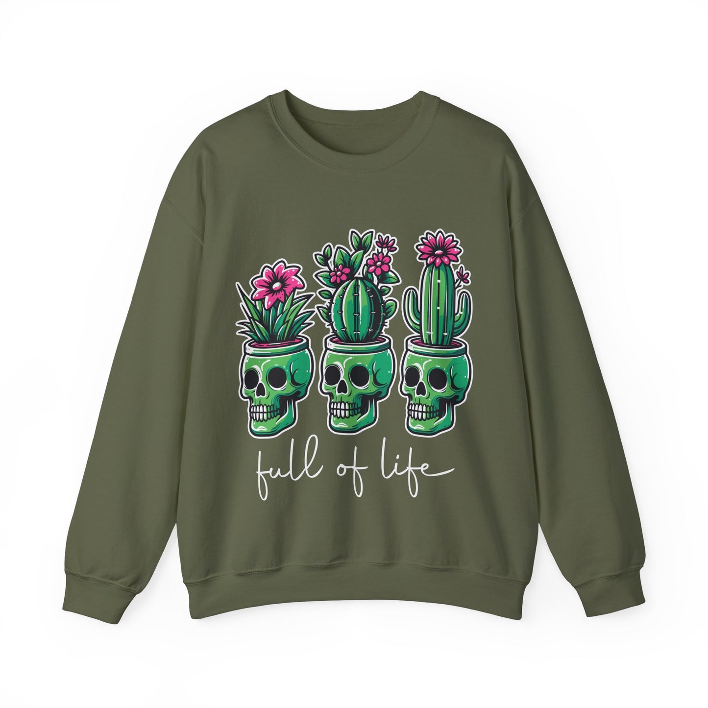 Full of Life Sweater Funny Halloween Sweatshirt Plant Lover Pullover Gift Funny Pot Head Skeleton Succulent Sweat Halloween Plant Lover Gift