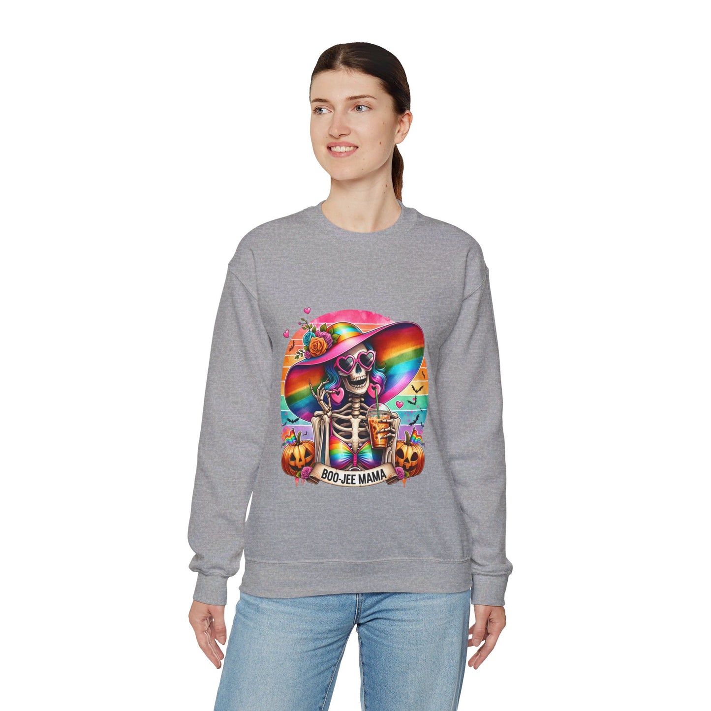 Boo-jee Mama Sweatshirt Retro Mom Halloween Sweater Funny Mom Skeleton Coffee Sweatshirt Bougie Spooky Mama Pullover Sweater Boujee Mom Gift