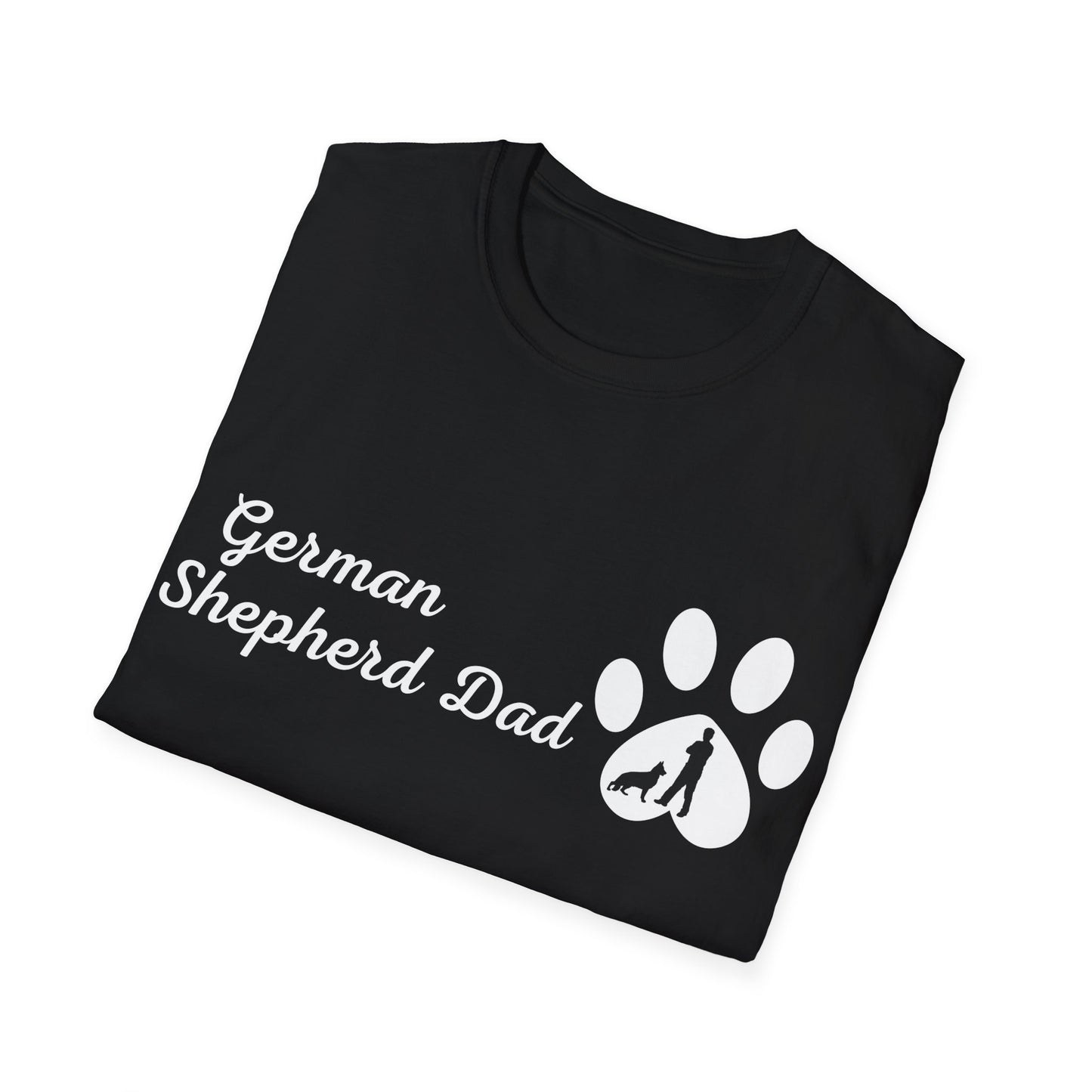 Doggy Dad's T-shirt, "German Shepherd Dad", Dog Father's Day Gift, Fur Papa, Unique Men's Apparel Novelty Pet Lover Tee