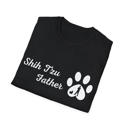 Doggy Dad's T-shirt, "Shih Tzu Father", Dog Father's Day Gift, Fur Papa, Unique Men's Apparel Novelty Pet Lover Tee Present