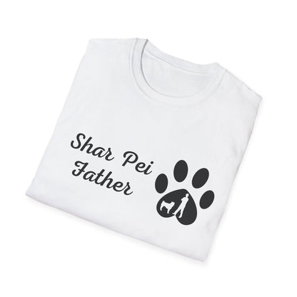 Doggy Dad's T-shirt, "Shar Pei Father", Dog Father's Day Gift, Fur Papa, Unique Men's Apparel Novelty Pet Lover Tee Present