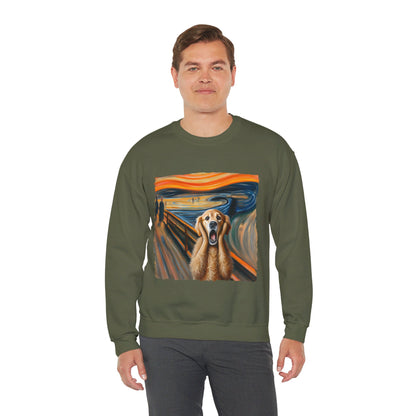 Funny Edvard Munch Dog Sweatshirt Funny The Scream-ing Dog Art Painting Sweater Parody of Edvard Munch Dog Sweater Unique Art Dog Lover Gift