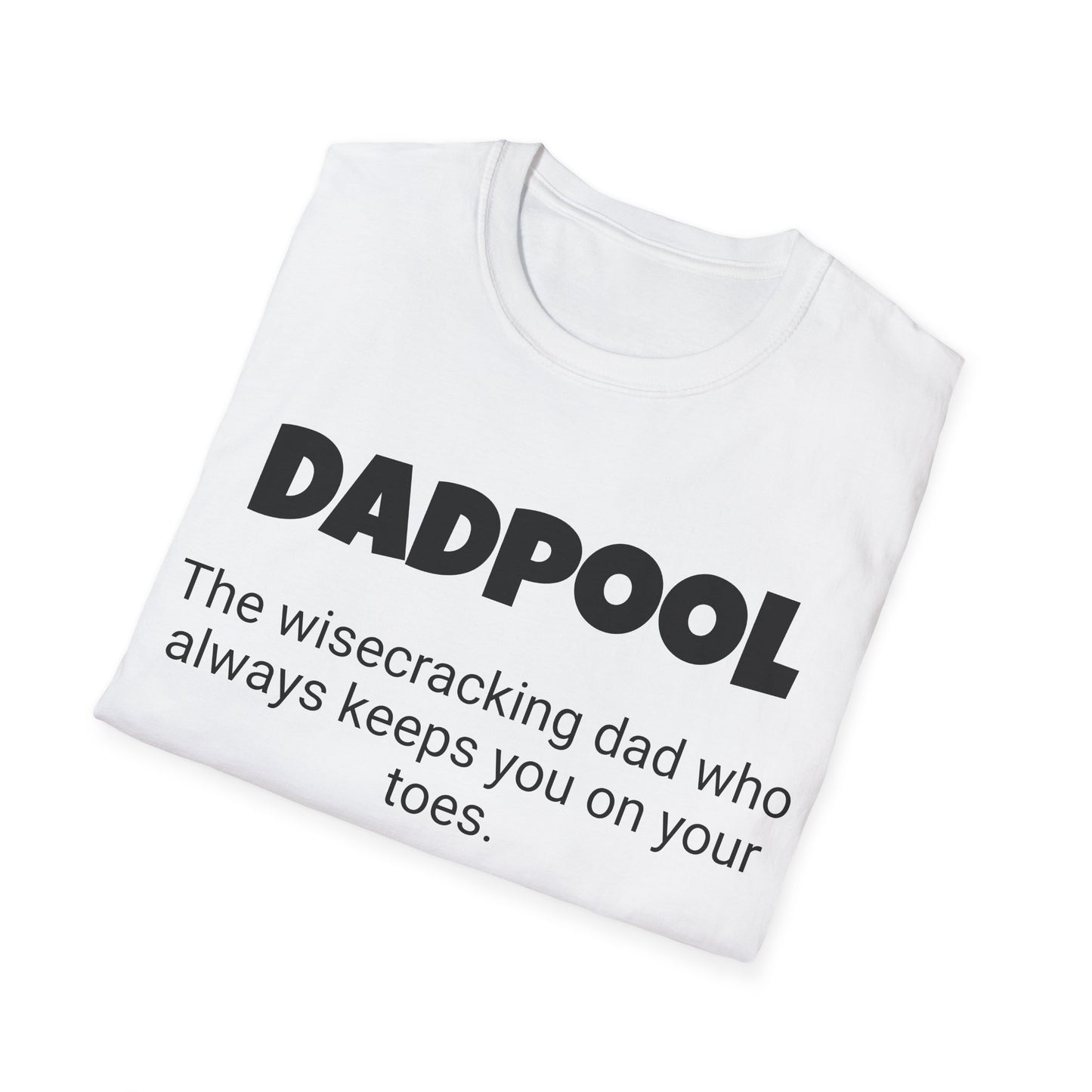 Funny Dad's Mens Softstyle T-shirt, "Dadpool", Father's Day Gift, Tee for Him, Adult Humorous Unique Novelty Apparel Present