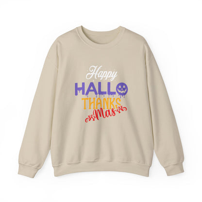 Happy Hallothanksmas Sweatshirt Halloween Sweater Holiday Season Sweatshirt Thanksgiving Apparel Christmas Outfit Autumn Fall Sweatshirt