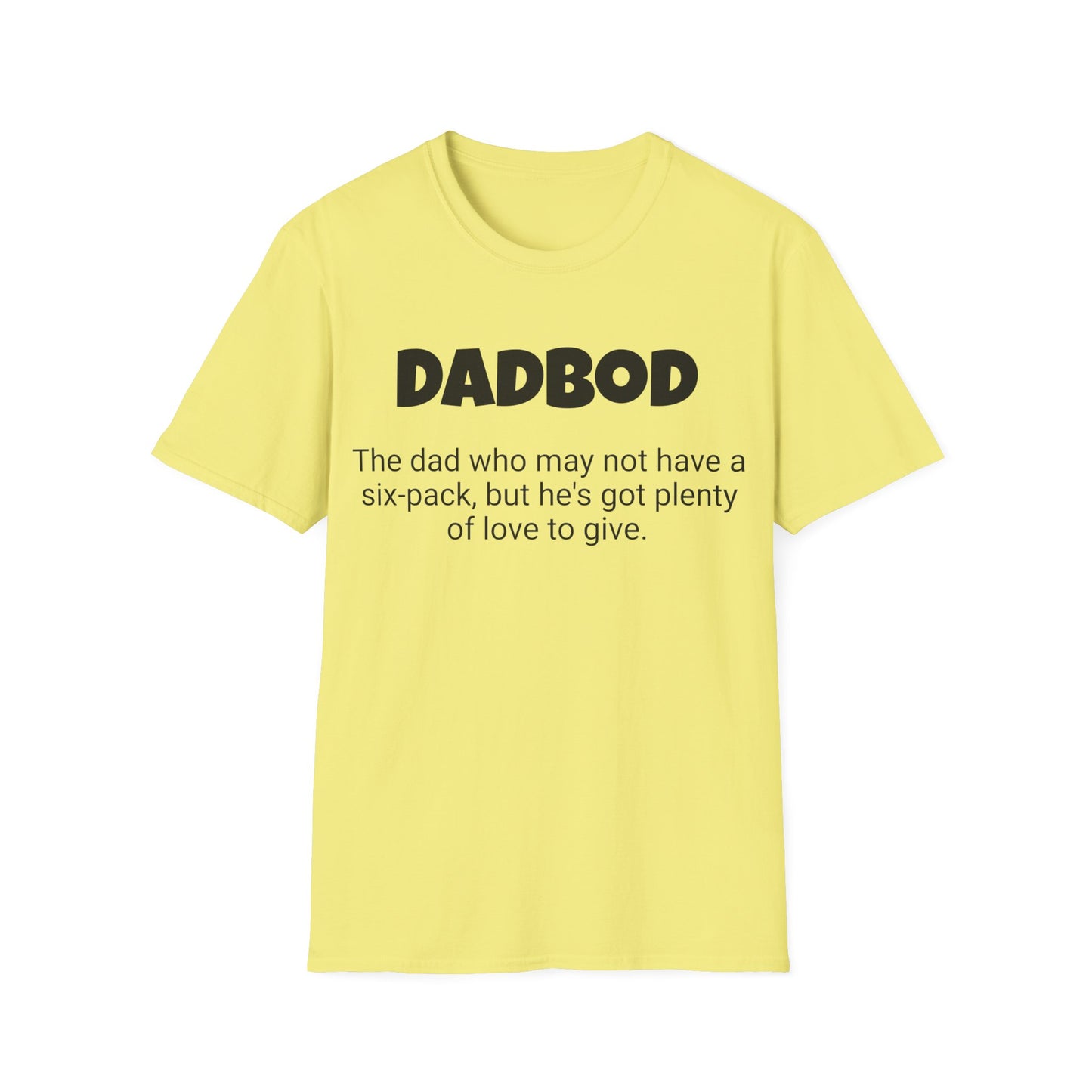 Funny Dad's Mens Softstyle T-shirt, "Dadbod", Father's Day Gift, Tee for Him, Adult Humorous Unique Novelty Apparel Present