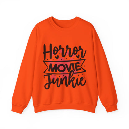 Horror Movie Junkie Sweatshirt Blood Stain Sweater Horror Movie Addict Sweatshirt Halloween Sweater Horror Movie Fan Club Gift Scary Movie