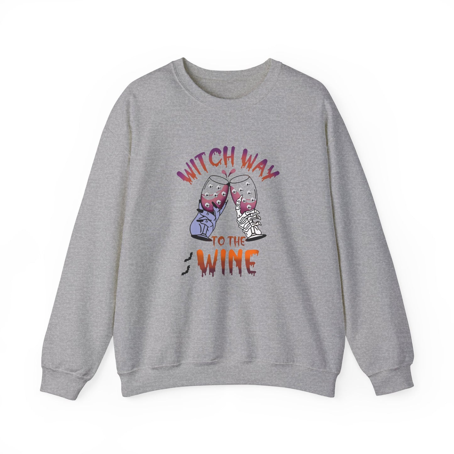 Witch Way To The Wine Sweatshirt Funny Halloween Sweater Halloween Witch Sweatshirt Wine Drinker Gift Halloween Party Spooky Season