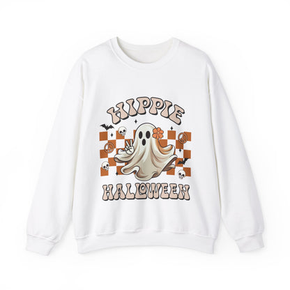 Hippie Halloween Sweatshirt Cute Ghost Sweatshirt Retro Ghost Halloween Sweater Groovy Halloween Sweat Trendy Boho Crewneck Fall Hippy Gift