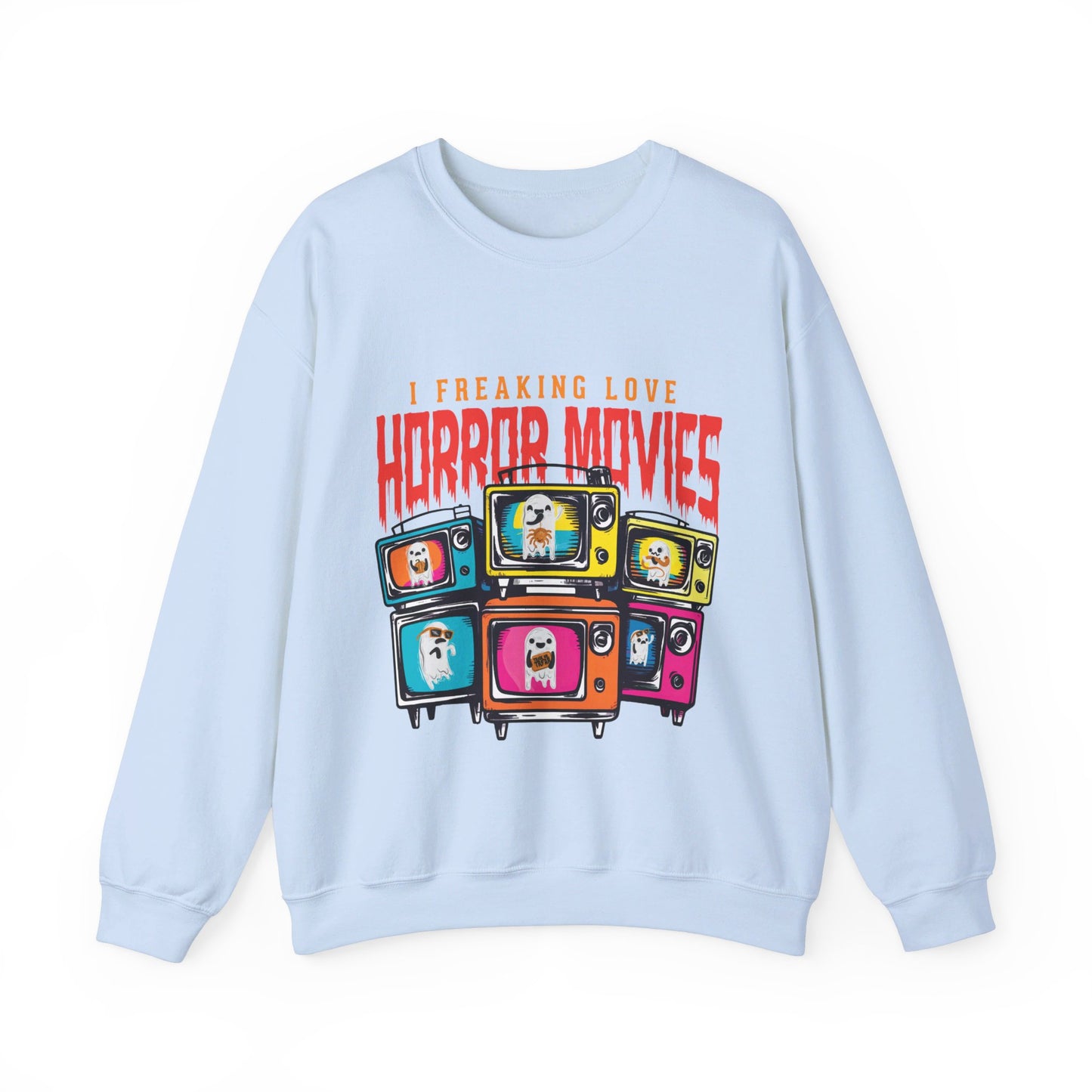 I Freaking Love Horror Movies Sweatshirt Funny Halloween Sweater Horror Fan Club Sweatshirt Horror Club Movie Fan Halloween Sweatshirt Gift