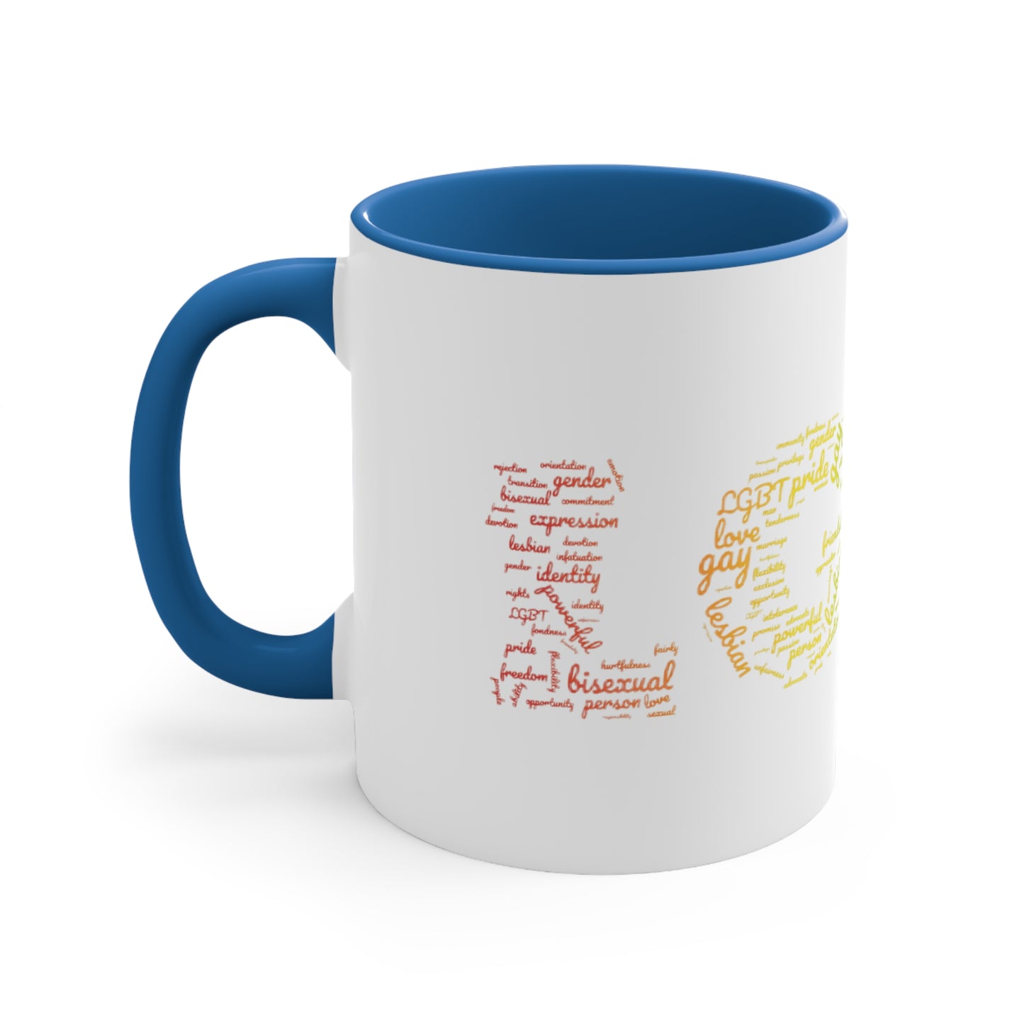 LGBT 11oz Coffee Mug Lesbian Gay Pride Word Cloud Cup Proud Love Support Gift Unique Pride Month Present Unique Cool Novelty His Hers Gift