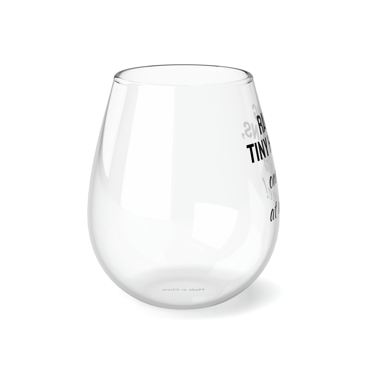 Funny Mother's Stemless Wine Glass,"Raising tiny humans...",Mother's Day Gift, Best Present for Mom,Christmas,Birthday, Unique Novelty Bar