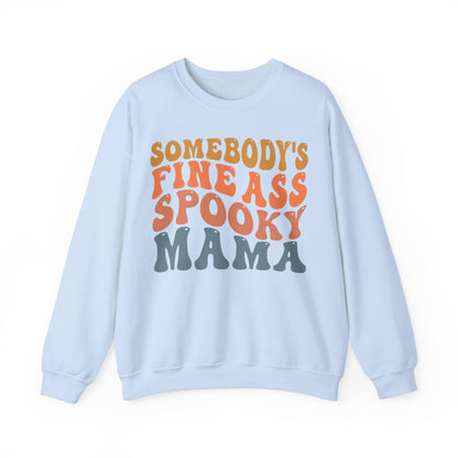 Somebody's Fine Ass Spooky Mama Sweatshirt Funny Halloween Sweater Retro Boho Halloween Mama Sweat Mom Life Apparel Halloween Ghost Mom Gift