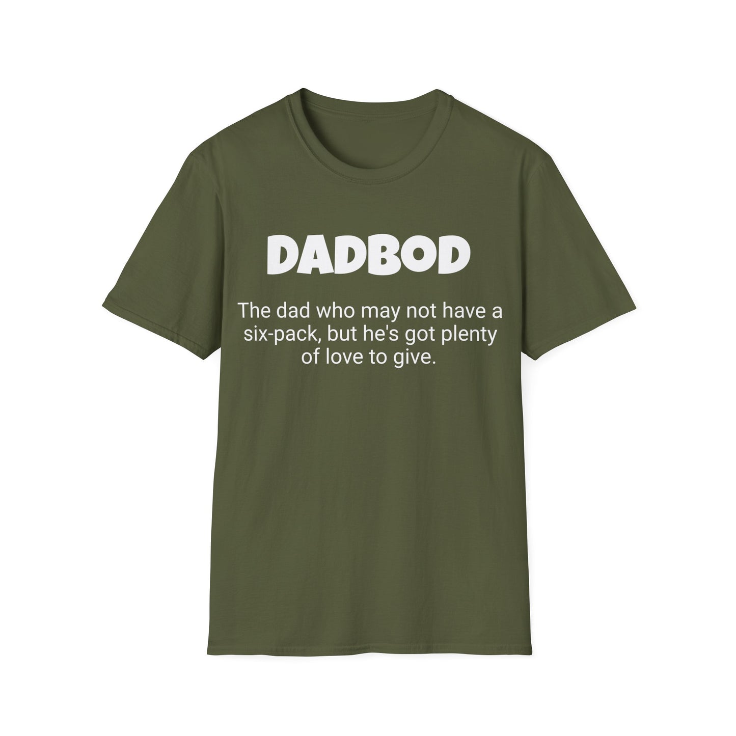 Funny Dad's Mens Softstyle T-shirt, "Dadbod", Father's Day Gift, Tee for Him, Adult Humorous Unique Novelty Apparel Present