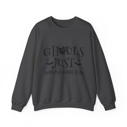 Ghouls Just Wanna Have Fun Halloween Sweatshirt Retro Fall Sweater Spooky Ghost Halloween Apparel Cute Unique Novelty Women Bridemaids Gift