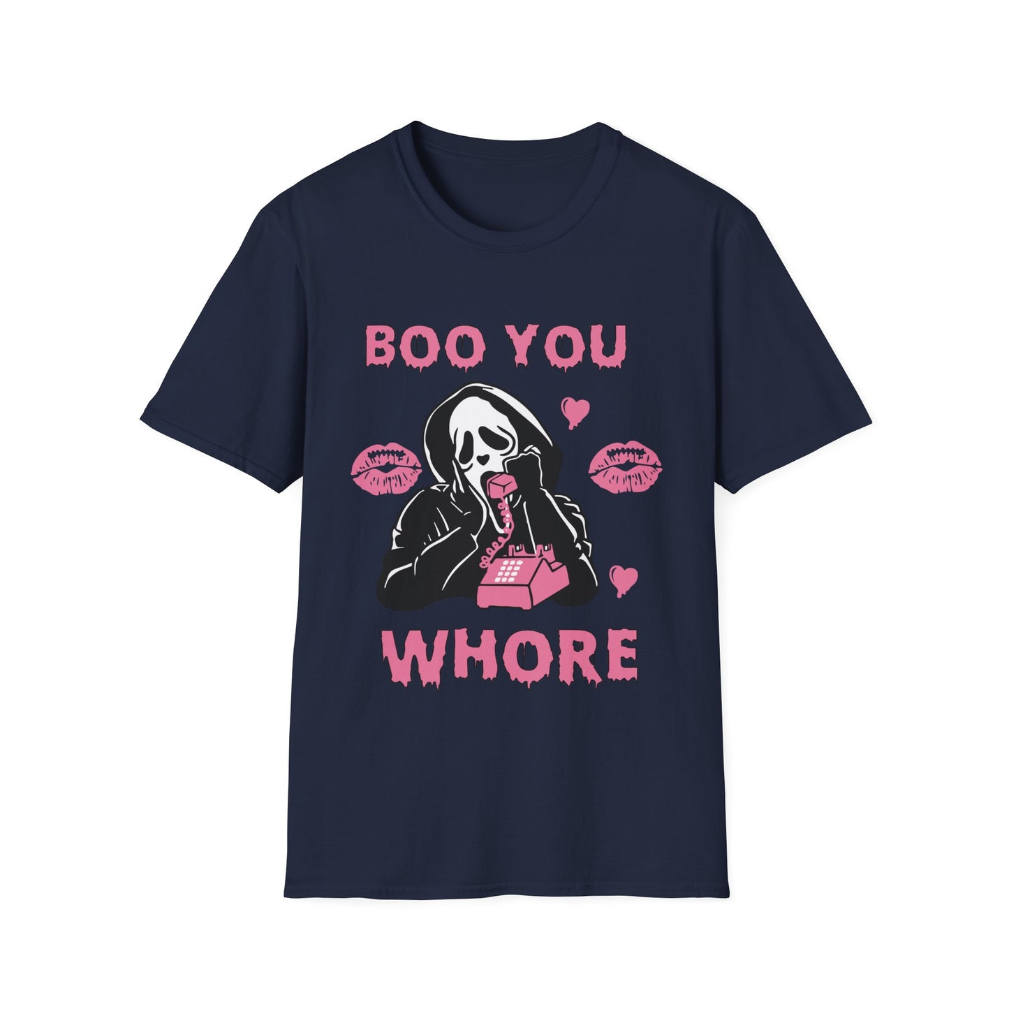 Boo You Whore Unisex T-shirt Funny Halloween T-shirt Spooky Season Tee Shirt Horror Movie Halloween Outfit Ghostface Valentine T-Shirt Gift