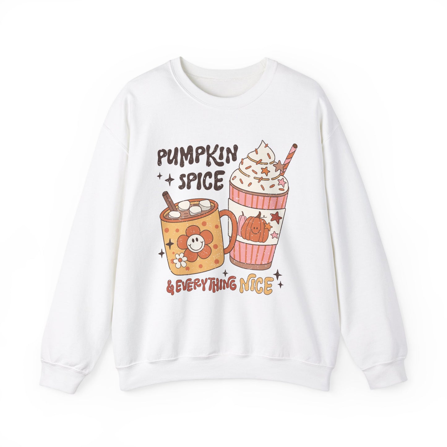 Pumpkin Spice and Everything Nice Sweatshirt Hot Chocolate Sweater Pumpkin Spice Sweater Fall Coffee Sweat Retro Fall Latte Autumn Apparel