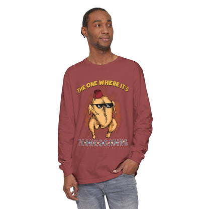 The One Where It's Thanksgiving Long Sleeve Sweater Friends Turkey Thanksgiving Friends Turkey Thanksgiving Friendsgiving Gift