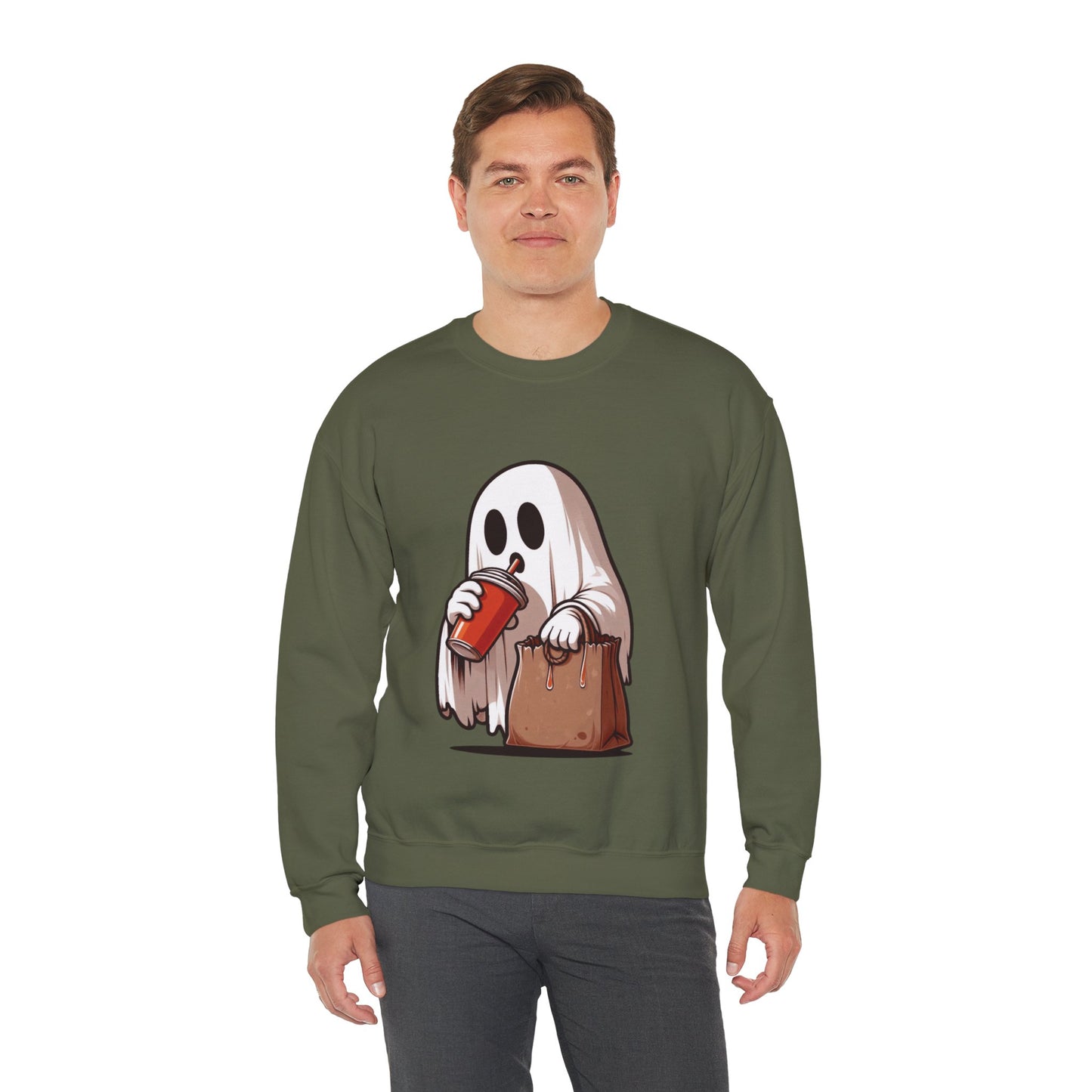 Boujee Spooky Ghost Sweatshirt Boo Jee Coffee Lover Halloween Sweater Cute Bougie Ghost Pullover Sweater Boo-Jee Ghost Spooky Season Gift 2