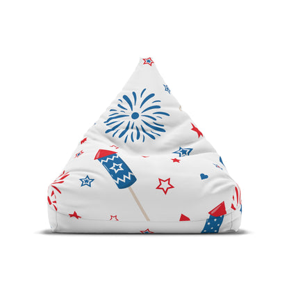 Patriotic Bean Bag Chair Cover Cute Fireworks American Pride Decor Aesthetic Home Office Gift Teens Dorm Gaming Chair Living Room Beanbag