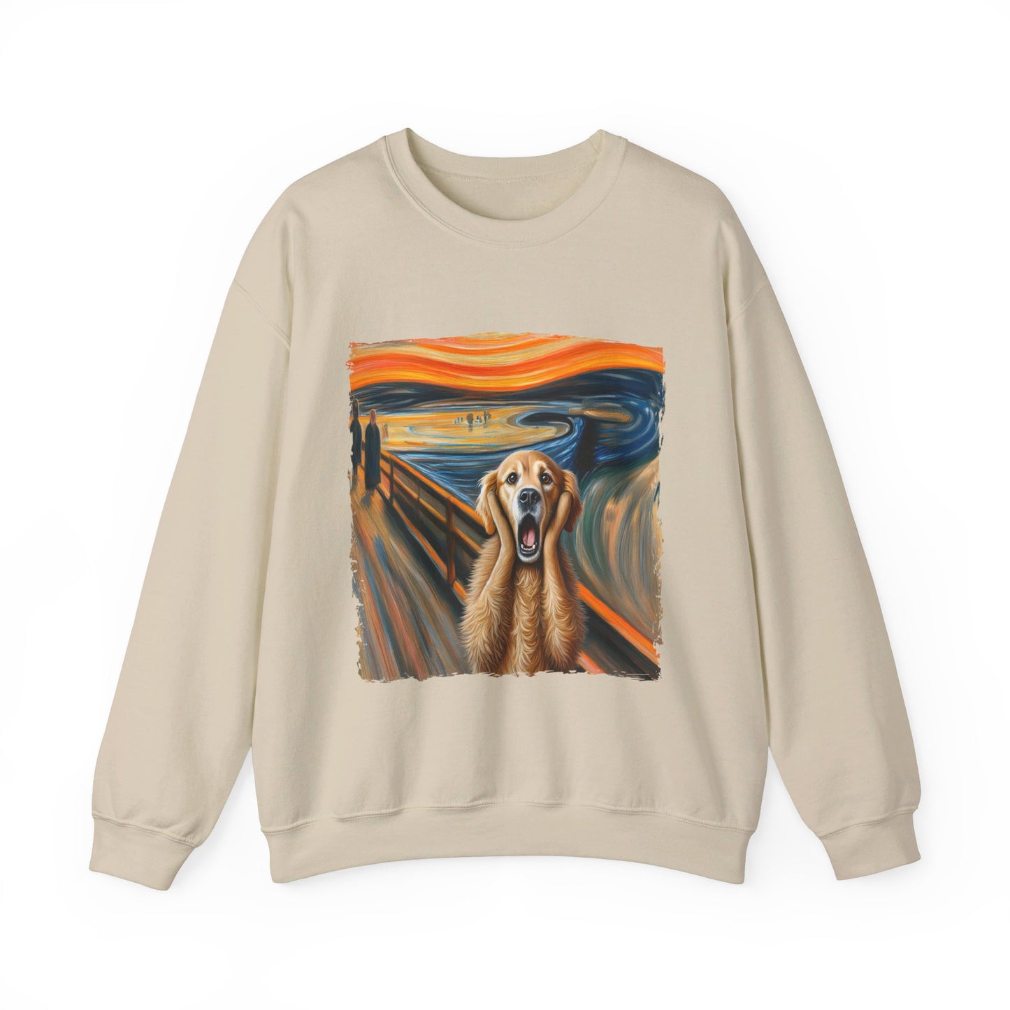 Funny Edvard Munch Dog Sweatshirt Funny The Scream-ing Dog Art Painting Sweater Parody of Edvard Munch Dog Sweater Unique Art Dog Lover Gift