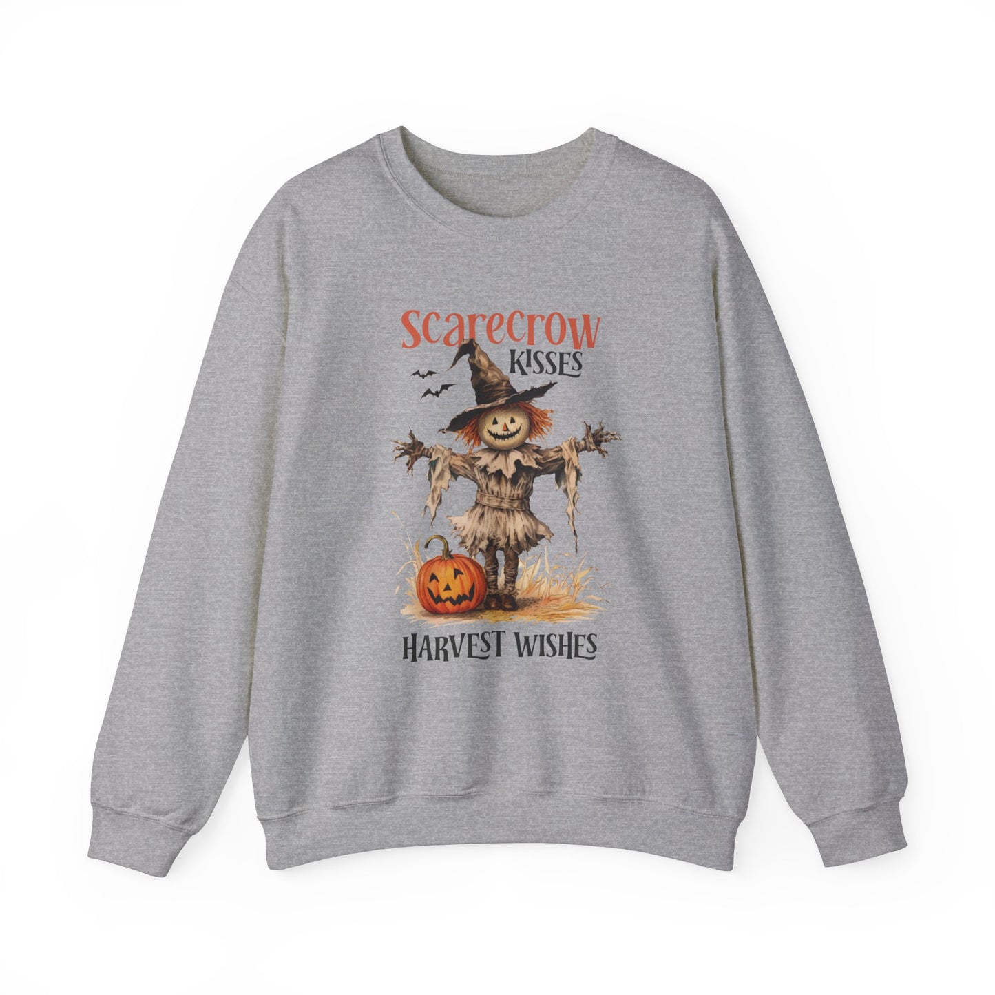 Scarecrow Kisses And Harvest Wishes Sweatshirt Vintage 1950s Halloween Sweater Pumpkin Fall Harvest Sweatshirt Funny Sweater Retro Spooky