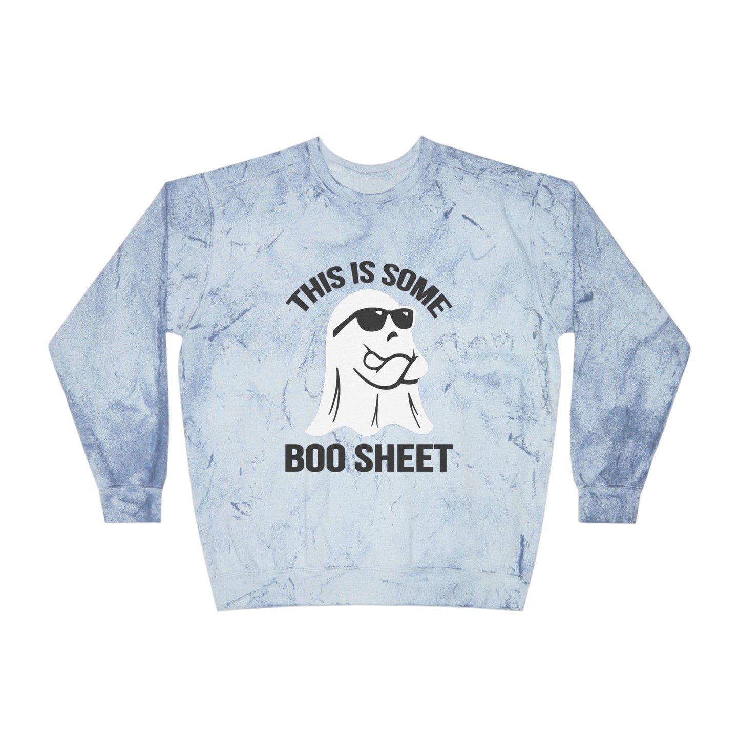 This Is Boo Sheet Sweatshirt Funny Halloween Sweater Retro Halloween Sweatshirt Spooky Season Sweater Hippie Halloween Color Blast Sweater