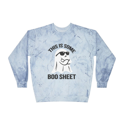 This Is Boo Sheet Sweatshirt Funny Halloween Sweater Retro Halloween Sweatshirt Spooky Season Sweater Hippie Halloween Color Blast Sweater