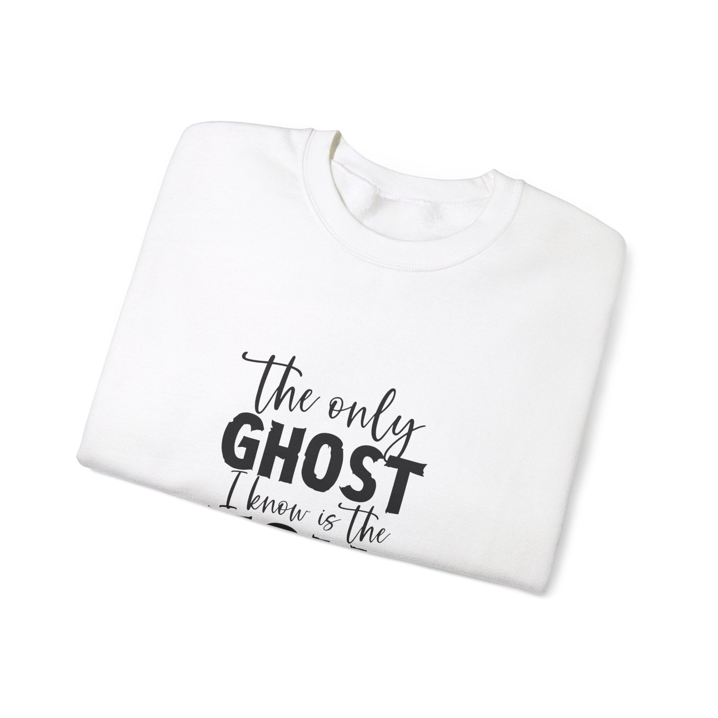 The Only Ghost I Know Is The Holy Ghost Sweatshirt Funny Christian Sweatshirt Funny Halloween Sweater Halloween Gift Cute Holy Ghost Joke