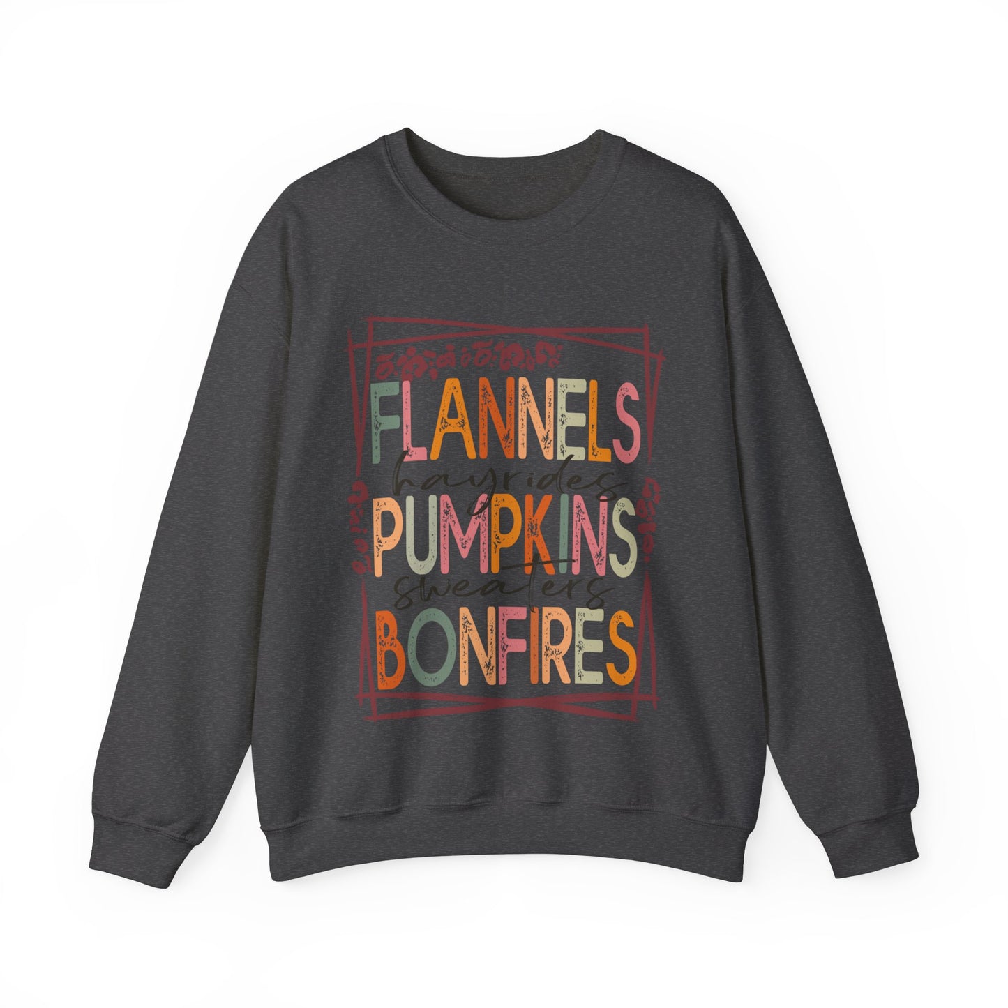 Cute Fall Sweatshirt Flannels Hayrides Pumpkins Sweaters and Bonfires Sweat Fall Vibes Sweater Weather Pumpkin Season Retro Fall Crewneck