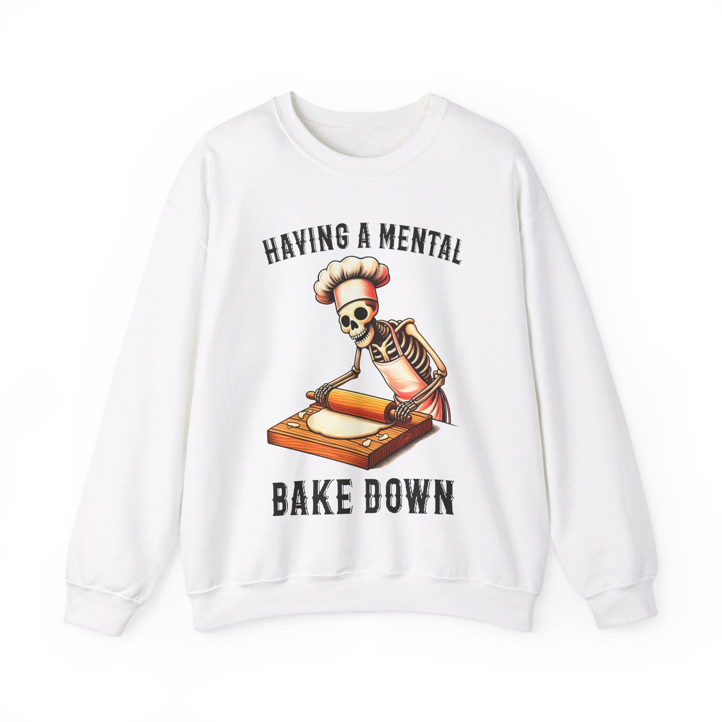 Funny Skeleton Baker Sweatshirt Having A Mental Bake Down Pullover Sweater Funny Halloween Baker Sweatshirt Baking Lover Expert Baker Gift