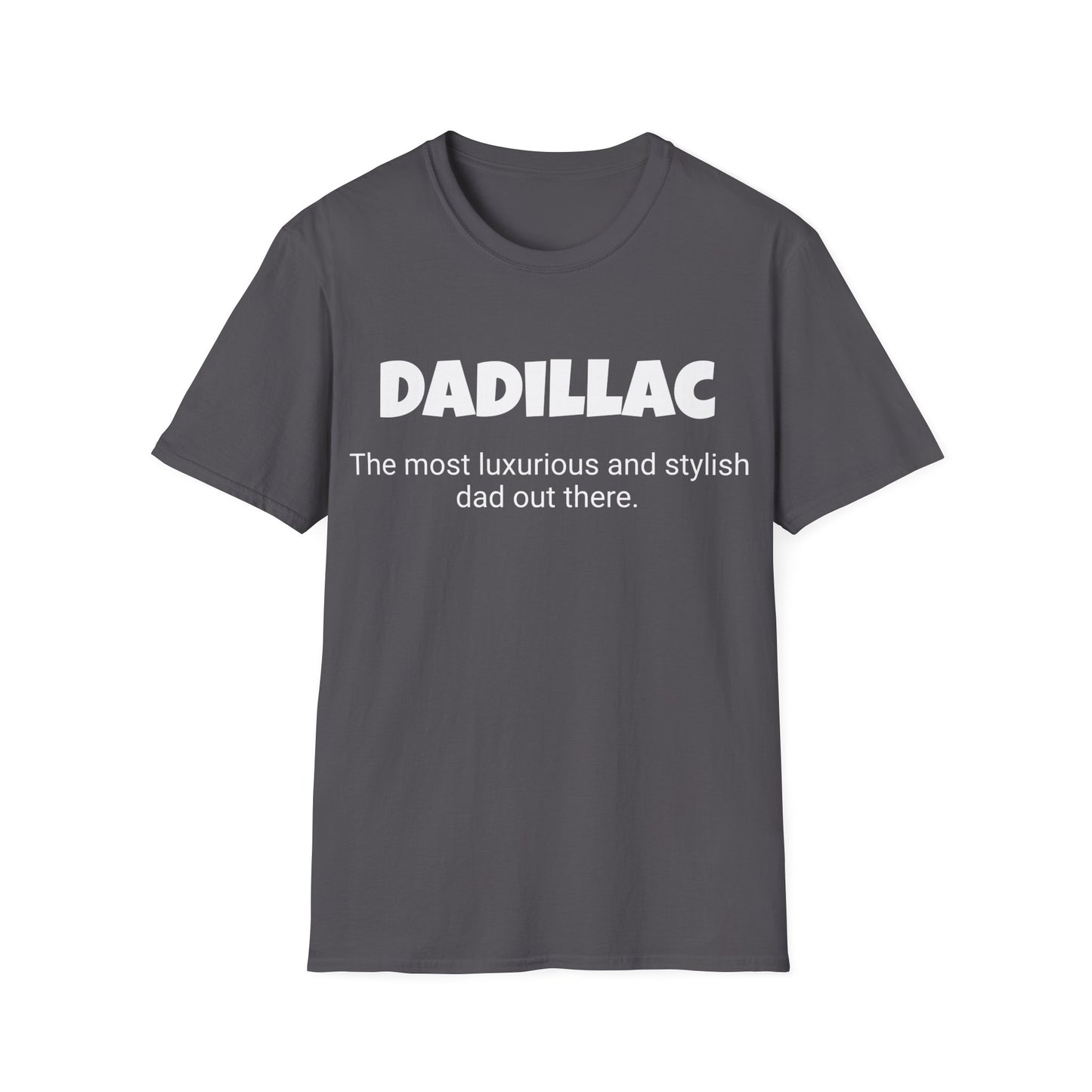 Funny Dad's Mens Softstyle T-shirt, "Dadillac", Father's Day Gift, Tee for Him, Adult Humorous Unique Novelty Apparel Present