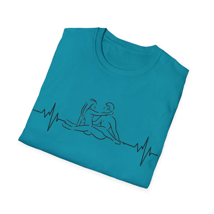 Unisex Heartbeat Kama Sutra T Shirt, Favorite Sexual Pose No.13,Erotic Sexual Desire Couples Gift,Naughty Kinky Adult T-shirt