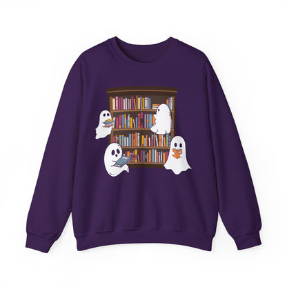 Ghosts Reading Sweatshirt Teacher Halloween Sweater Librarian Sweatshirt Book Lover Sweater Read More Booooks Sweat Halloween School Sweater